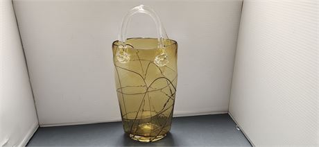 Vintage Hand Blown Glass Purse Vase