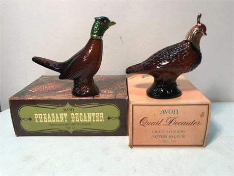 Avon Quail & Pheasant Decanters