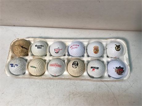 Dozen Advertisement Golf Balls