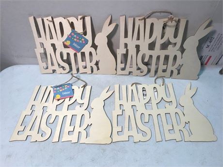 4 Craft Happy Easter Wood Signs