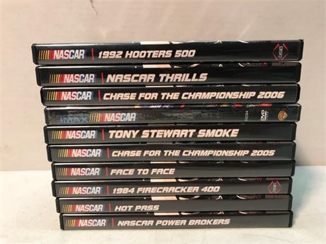 Stack of 10 Nascar DVD's