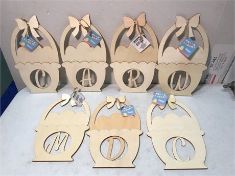 7 Lettered Easter Craft Basket Signs