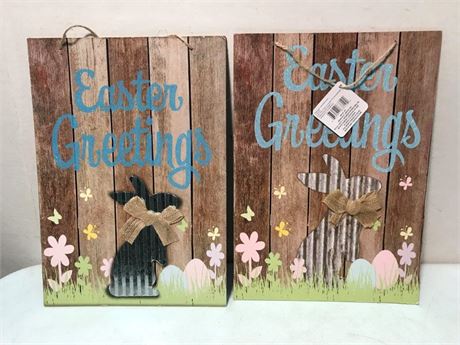 2 Easter Greetings Signs