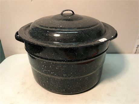 Black Enamel Canning Pot with Wire Rack