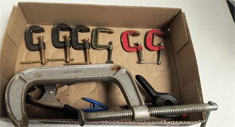 Lot Of C Clamps & Clips