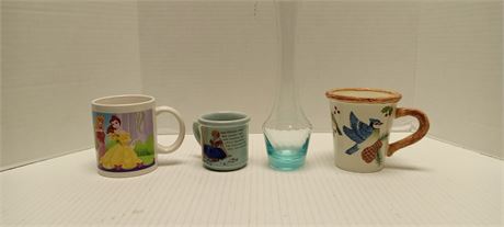 Lot Of Disney Princess Coffee Cups & Collectible Glassware