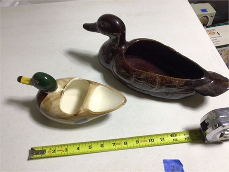 2 - Ceramic Duck Planters