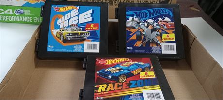 Three Hot Wheels Cases with Eighteen Cars