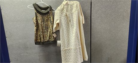 Vintage Race Street Dress. Size 22 1/2 &Periphery Too Gold Dress. Size Medium