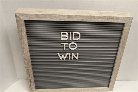 Wood Framed Letter Board & Letters