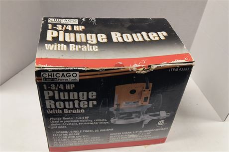 Chicago 1-3/4 HP Plunge Router With Brake