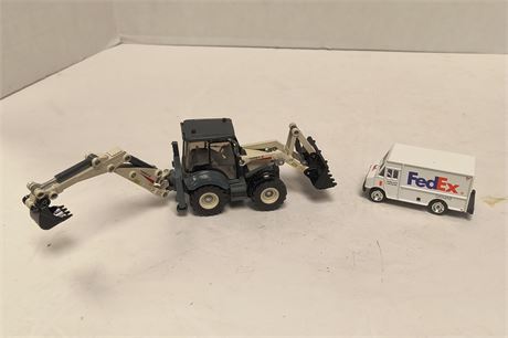 FedEx Truck & Back Hoe Truck.