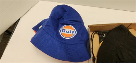 Lot Of Various Bucket Hats & Pennzoil Drawstring Bag