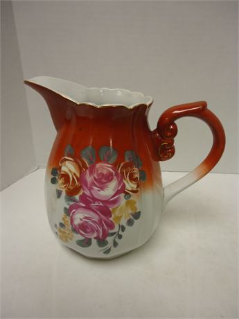 Vintage Orange And White Vase