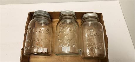 Ball & Atlas Canning Jars With Lids