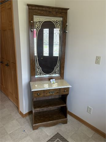 Hall Tree with Marble Top