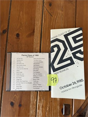 Parma Class of 1960 50th reunion CD and Booklet