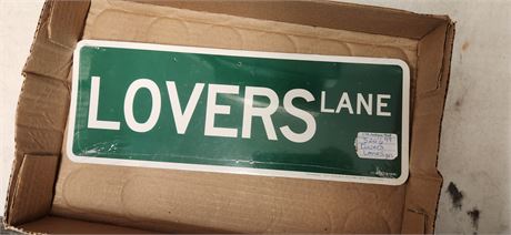 Lover's Lane Metal Sign