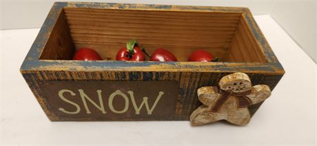 Wood Crate & Decorative Apples