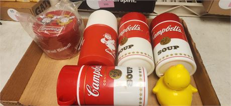 Campbell Soup Thermos's & Reese Duck & Misc.