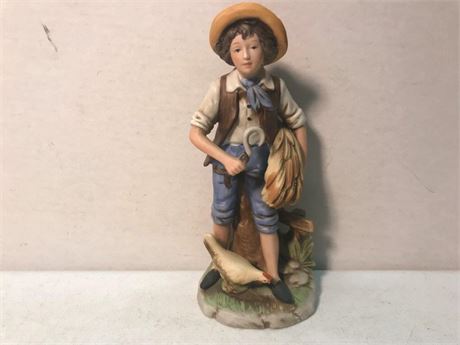 Homco 1888 Boy Farmer with Chicken