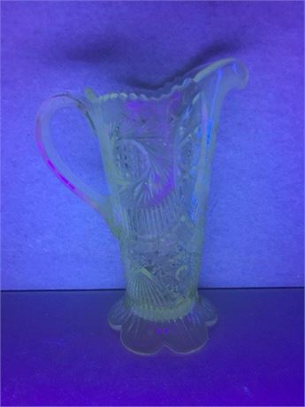 Vintage Sawtooth Glass Pitcher