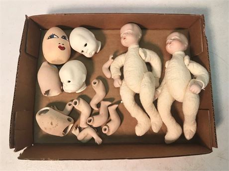 Flat of Craft Doll Parts