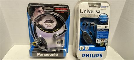 Panasonic Headphones & Philips Wireless Hands Free Kit For Mobile Phones