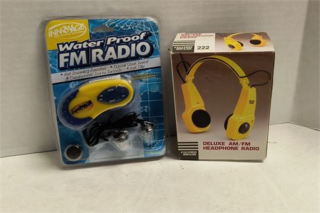 Waterproof FM Radio & Deluxe AM/FM Headphone Radio