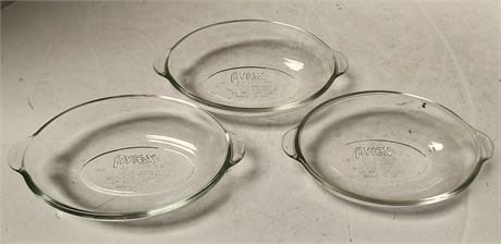 3 Small Glass Pyrex Bowls