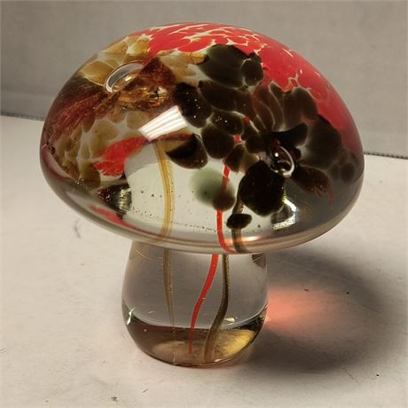 Mushroom Glass Paperweight
