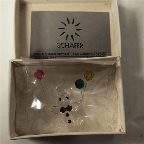 Schafer Fine Austrian Crystal Clown With Balloons