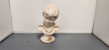 1962 Universal Statuary Corp. Boy Bust Statue. 10" Tall