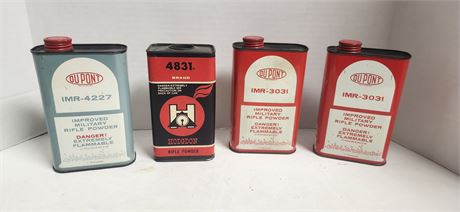 Vintage Empty Dupont Rifle Powder Cans & Hogdon Rifle Powder Can