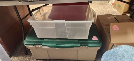 Storage Tote With Lid & Plastic Storage Container