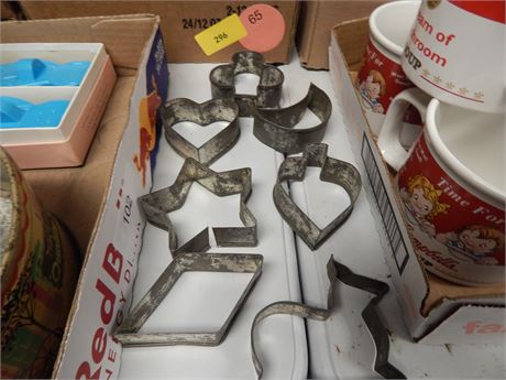 Vintage Metal Cookie Cutters & Vintage Boy & Girl Avon Plastic Cookie Cutters