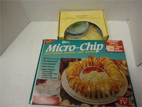 Pfaltzgraff Dip Serving Set & K-Tel Micro-Chip Microwave Potato Chip Maker