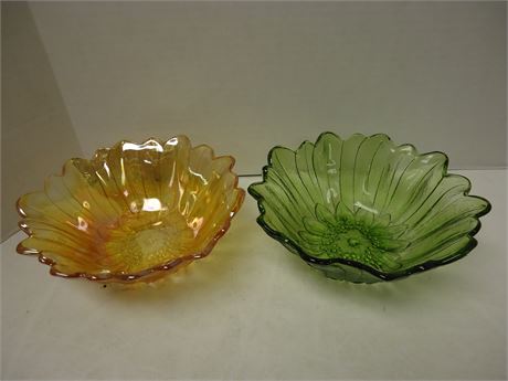Vintage Glass Sunflower Bowls
