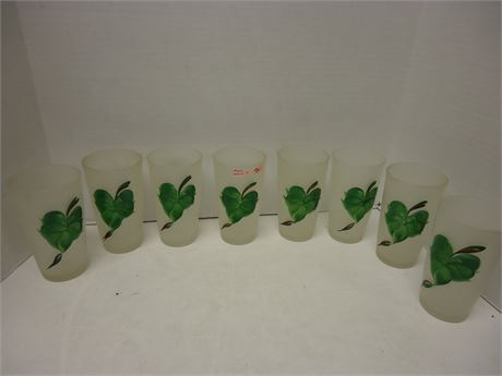 8 Frosted Drinking Glasses