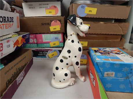 101 Dalmatian Pongo Statue & Enesco Rudolph With Santa Figure