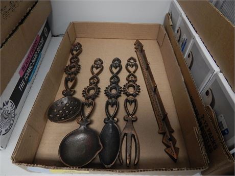 Decorative Cast Iron Utensils & Display Hanger