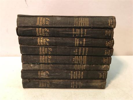 Antique 1917 Hawkins Electrical Guides #1,2,4,5,6,7,9 & 10