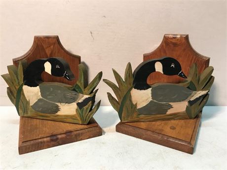 Geese Wood Bookends