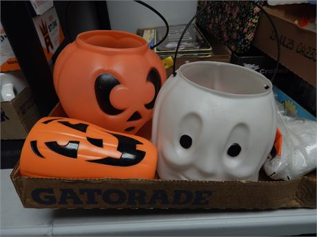 Vintage Plastic Trick-Or-Treat Buckets
