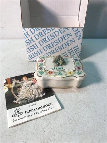 Irish Dresden Keepsake Box