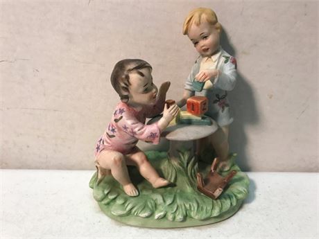 Vintage Works of Art by Mario Benni Porcelain Boy & Girl