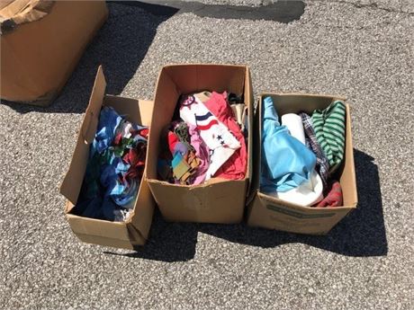 3 Boxes of Scrap Fabric