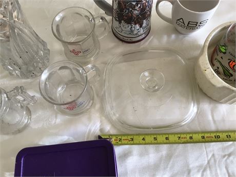 Vintage Flower Vase and assorted glassware