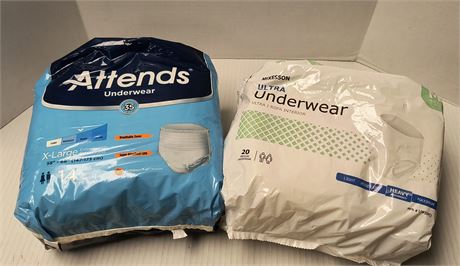 Adult Underwear Size XL & Medium