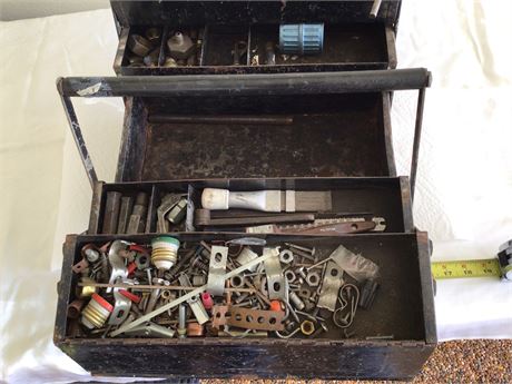 Vintage tool box and content